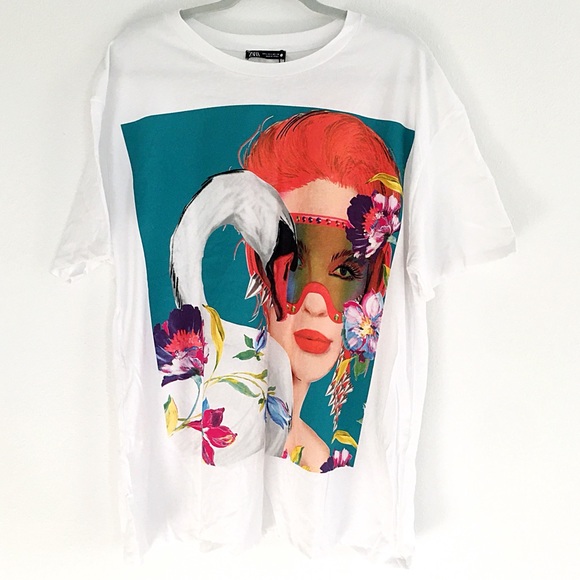 Zara Swan Front Print T-Shirt - Picture 2 of 8